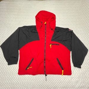 Marlboro Men's Red and Black Windbreaker Jacket